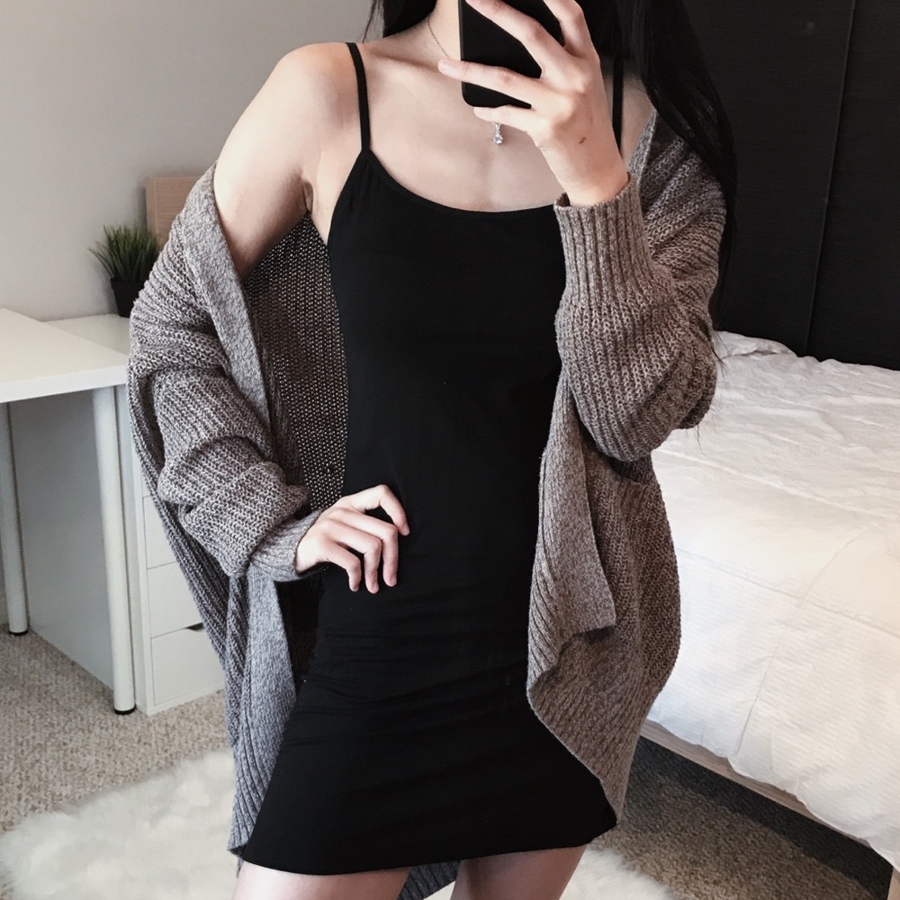 LAST Amber // Basic Black Cami Layering Dress - Picture 3 of 3
